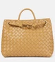 Andiamo Intrecciato средняя кожаная сумка-тоут Bottega Veneta, DARK PRA-MB-DARK PRA 25641259