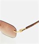 Солнцезащитные очки в прямоугольной оправе с логотипом GG Gucci, коричневый 2082567