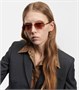 Солнцезащитные очки в прямоугольной оправе с логотипом GG Gucci, коричневый 2082567