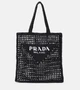Сумка-шоппер с логотипом Prada, черный 25628097