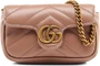 Женская сумка Gucci GG Marmont Chain Coin Purse, цвет Розовый 1127210