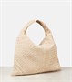 Hop Large Intrecciato плечевая сумка из замши Bottega Veneta, Ecru-Muse Brass 25641932