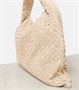 Hop Large Intrecciato плечевая сумка из замши Bottega Veneta, Ecru-Muse Brass 25641932