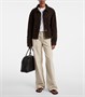 Индия 15.75 Большая кожаная сумка-тоут The Row, Dark Brown Pld 25630688