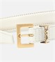 Ремень из кожи с монограммой Saint Laurent, белый 2108708