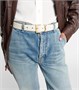 Ремень из кожи с монограммой Saint Laurent, бежевый 2108683