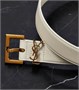 Ремень из кожи с монограммой Saint Laurent, бежевый 2108683