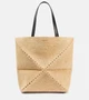 Складная сумка-пазл Fold XL из рафии Loewe, Natural/Black 25641860