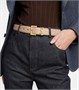 Ремень из кожи с монограммой Saint Laurent, бежевый 2108691