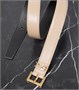 Ремень из кожи с монограммой Saint Laurent, бежевый 2108691