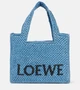 Плетеная сумка Paula's Ibiza Mini Logo Loewe, светло-синий 25625384
