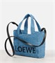 Плетеная сумка Paula's Ibiza Mini Logo Loewe, светло-синий 25625384
