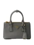 Мини-сумка Galleria из сафьяновой кожи с верхней ручкой Prada, серый 25796877