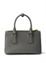 Мини-сумка Galleria из сафьяновой кожи с верхней ручкой Prada, серый 25796877