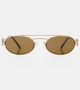 Овальные солнцезащитные очки Logo Miu Miu, Gold/Green 25623543