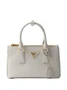 Мини-сумка Galleria из сафьяновой кожи с верхней ручкой Prada, нейтральный 25758947