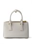 Мини-сумка Galleria из сафьяновой кожи с верхней ручкой Prada, нейтральный 25758947