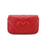 GUCCI Кошелёк GG Marmont из стёганой кожи экстра мини для женщин красный 27944516