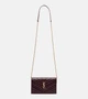 Кошелек на цепочке Cassandre Envelope из кожи Saint Laurent, Rouge Cabernet 25621613