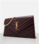 Кошелек на цепочке Cassandre Envelope из кожи Saint Laurent, Rouge Cabernet 25621613