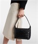 Уменьшенная кожаная сумка через плечо Wallace Mini Intrecciato Bottega Veneta, Black-Gold 25638590