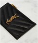 Кожаный кошелек на молнии с монограммой Saint Laurent, черный 2108800