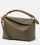 Пазл Маленькая кожаная сумка-тоут Loewe, Dark Khaki Green 25641680