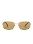 Prada Eyewear солнцезащитные очки 0PR A51S в шестиугольной оправе, золотистый 10087924