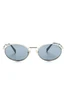Prada Eyewear солнцезащитные очки в овальной оправе с логотипом, золотой 18038165