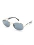 Prada Eyewear солнцезащитные очки в овальной оправе с логотипом, золотой 18038165