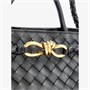 Кожаная сумка Andiamo intrecciato с верхней ручкой Bottega Veneta, черный 6417250