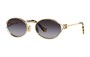 MIU MIU Овальные солнцезащитные очки в рамке, Gold 27984379