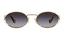 MIU MIU Овальные солнцезащитные очки в рамке, Gold 27984379
