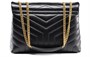 Сумка Loulou Matelassé из кожи с золотистой фурнитурой, средний размер, черный цвет SAINT LAURENT 26472171