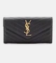 Большой кожаный кошелек с монограммой Saint Laurent, черный 2108681