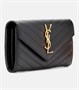 Большой кожаный кошелек с монограммой Saint Laurent, черный 2108681