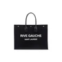 Сумка-тоут Saint Laurent Rive Gauche Lino Legend Large Tote Bag, черный/белый 15110447
