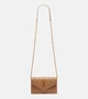 Кошелек на цепочке Cassandre Envelope из стеганой кожи Saint Laurent, Natural Tan 25621607
