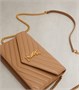 Кошелек на цепочке Cassandre Envelope из стеганой кожи Saint Laurent, Natural Tan 25621607
