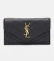 Маленький кожаный кошелек-конверт Saint Laurent, черный 2106994