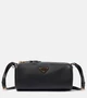 Мини лого кожаная сумка через плечо Prada, черный 25622132