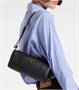 Мини лого кожаная сумка через плечо Prada, черный 25622132