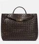 Большая кожаная сумка-тоут andiamo Bottega Veneta, коричневый 5982790