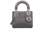 Сумка Lady Dior из сатина, миниатюрная женская серая 26469960