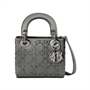 Сумка Lady Dior из сатина, миниатюрная женская серая 26469960