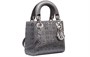 Сумка Lady Dior из сатина, миниатюрная женская серая 26469960