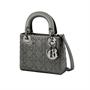 Сумка Lady Dior из сатина, миниатюрная женская серая 26469960
