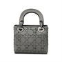 Сумка Lady Dior из сатина, миниатюрная женская серая 26469960