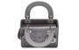 Сумка Lady Dior из сатина, миниатюрная женская серая 26469960