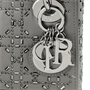 Сумка Lady Dior из сатина, миниатюрная женская серая 26469960